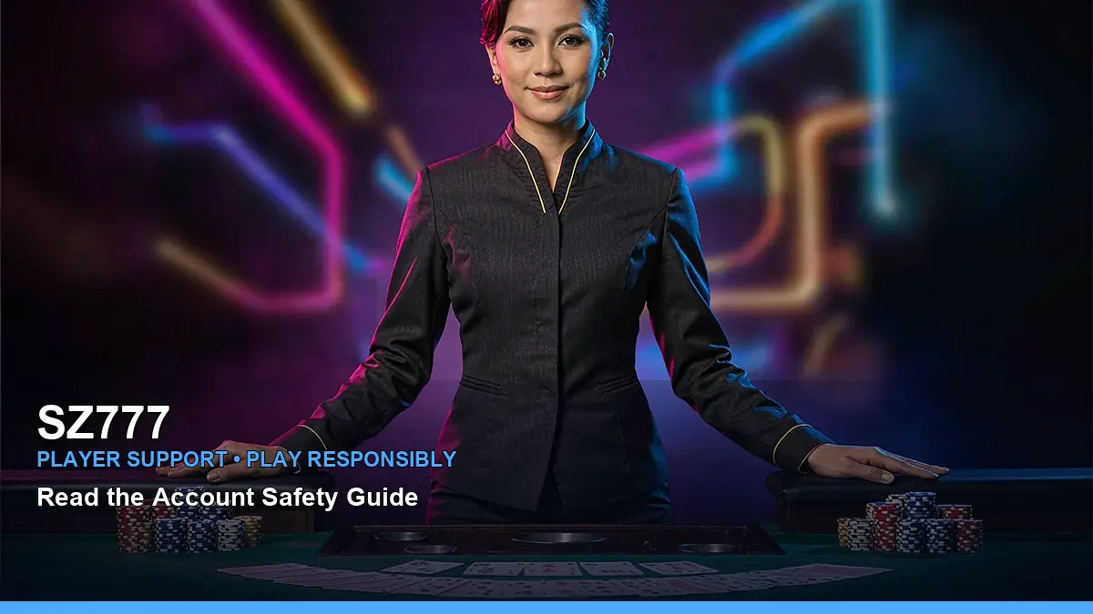 SZ777 fast loading guide for Philippine users featuring a close-up live casino table scene