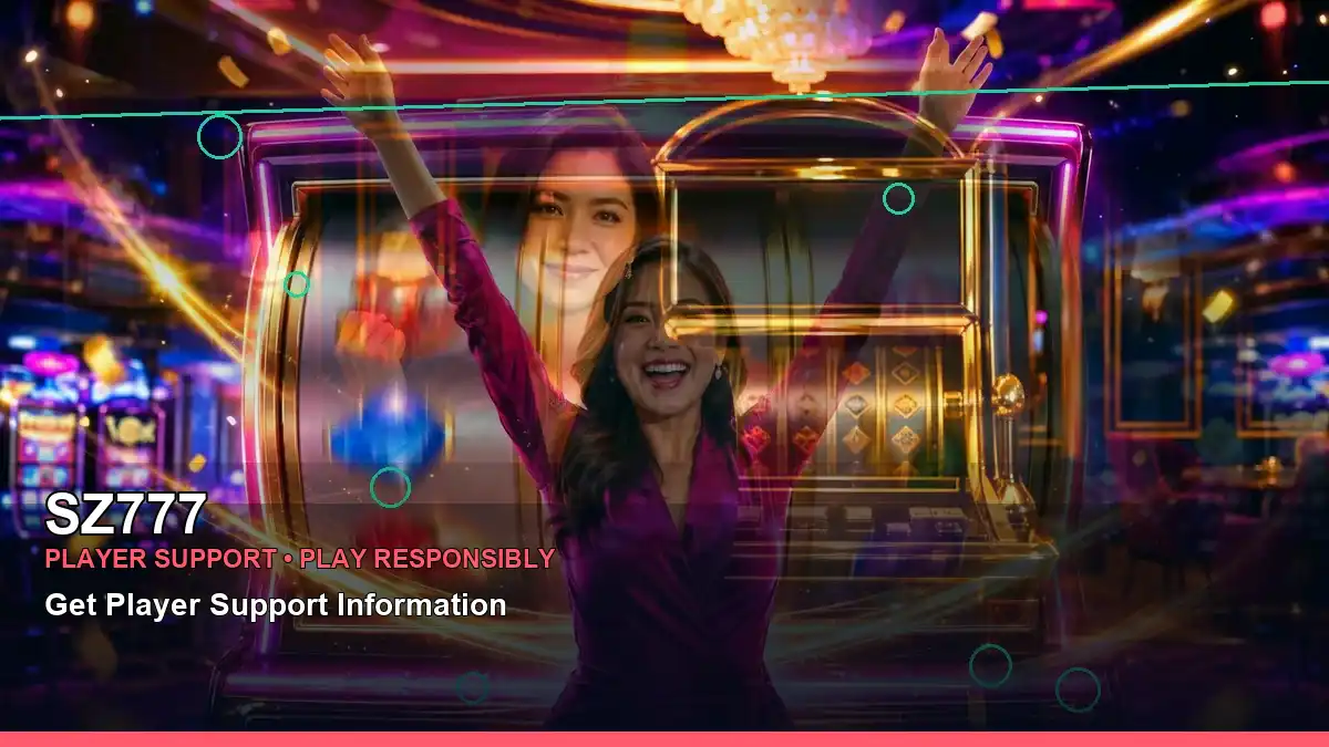 SZ777 mobile casino games on a phone with an adult Filipina casino host in a centred composition