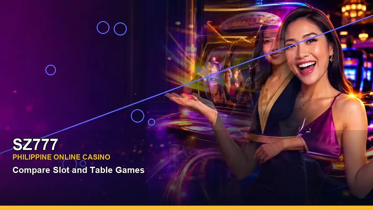 SZ777 high-energy online slots in a nighttime right-side layout for Philippine players