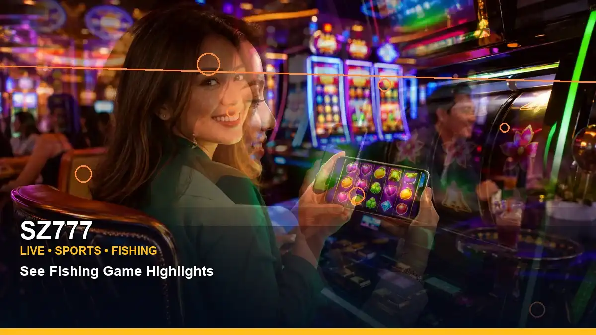 SZ777 live entertainment guide information for Philippine users presented in a layered casino-style visual composition
