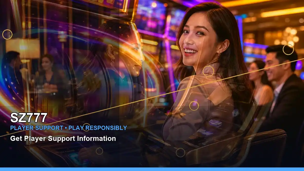 SZ777 VIP lounge rewards scene with an adult Filipina casino host and a dynamic left-diagonal layout
