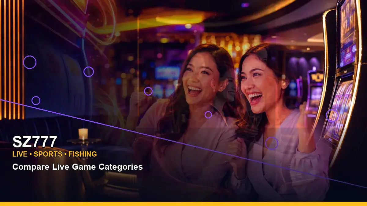 SZ777 panoramic reel-style slot scene highlighting mobile-friendly entertainment